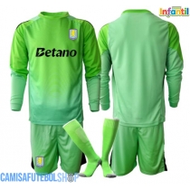 Camisa de time de futebol Aston Villa Goleiro Replicas 2º Equipamento Infantil 2025-26 Manga Comprida (+ Calças curtas)
